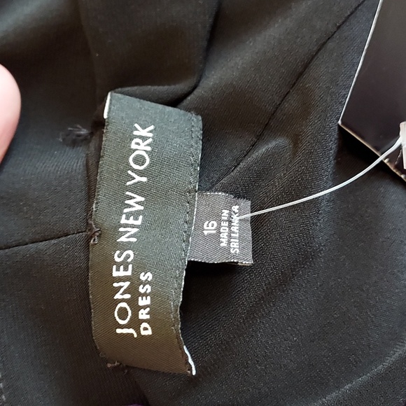 NWT Jones New York Dress Black and Pink Dress with Attached Coat - Picture 8 of 13